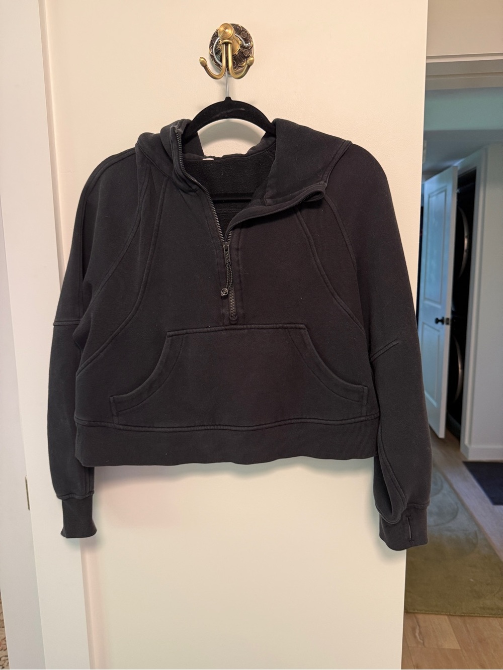 lululemon athletica Black Half-Zip Hooded Pullover